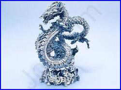 3 oz Hand Poured 99.9% Fine Pure Silver 3D Bar Asian Dragon by Gold Spartan