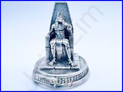 3 oz Hand Poured Pure 999 Fine Silver Bar Statue Egyptian God Anubis 3D Bullion