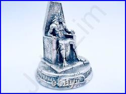 3 oz Hand Poured Pure. 999+ Fine Silver Bar Statue Egyptian God Anubis Bullion