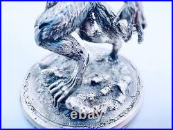 3 oz Hand Poured Pure 99.9% Silver Bar 999 Fine Werewolf Bullion 3D Statue