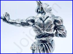 3 oz Hand Poured Silver. 999+ Fine Goku Blast Cast Art 3D Ingot Bullion Statue