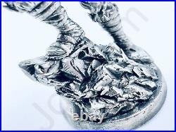 3 oz Hand Poured Silver Bar. 999 Fine Statue Eivor Viking 3D Cast Art Bullion