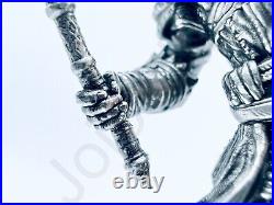 3 oz Hand Poured Silver Bar. 999 Fine Statue Eivor Viking 3D Cast Art Bullion