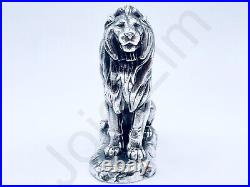 3 oz Hand Poured Silver Bar Pure. 999+ Fine Zodiac Leo Lion Bullion 3D Statue