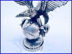 3 oz Hand Poured Silver United States Marines Logo 999 Fine Cast Ingot Bullion