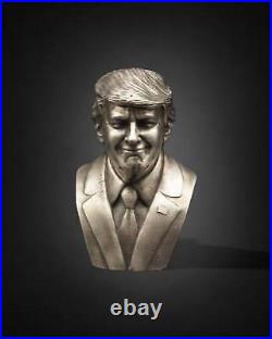 3oz Trump Bust Statue Hand-Poured Pure Silver Art. 999 Fine Silver