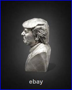 3oz Trump Bust Statue Hand-Poured Pure Silver Art. 999 Fine Silver