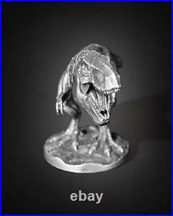 3oz Tyrannosaurus Rex Statue Hand-Poured Pure Silver Art. 999 Fine Silver