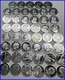 (40x) Pure. 999 Fine Silver Rounds Premium Rare New Bullion Estate Lot Designs