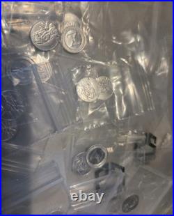 40x Silver Bullion Rounds Bars. 999 Fine (Estate Lot) + 16 Gold Flakes Vials