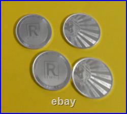 4 2020 Silver Trade Unit Bullion Rounds 1 Oz Each. 999 Fine Scottsdale Mint BU