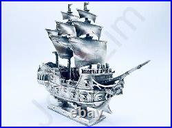 4.4 oz Hand Poured Silver Bar Pure 999 Fine Pirate Ship v2 Bullion 3D Statue
