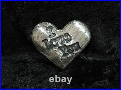 4.5 Ozt MK BARZ I Love You Heart. 999 Fine Silver HAND POURED