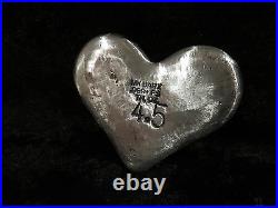 4.5 Ozt MK BARZ I Love You Heart. 999 Fine Silver HAND POURED