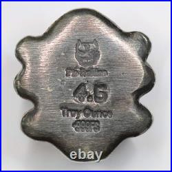 4.5 oz. 999 Fine Silver Antiqued Skull by Pit Bullion