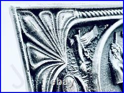 4.5 oz Hand Poured Silver. 999+ Fine Egyptian Bar Sand Cast Bullion 3D Ingot Art