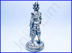 4.6 oz Hand Poured. 999+ Fine Silver Bar Statue Goku Dragon Ball by Gold Spartan