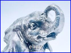 4.9 oz Hand Poured Silver Bar. 999+ Fine Baby Elephant Cast Bullion Art Statue