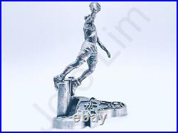 4.9 oz Hand Poured Silver Bar. 999+ Fine Michael Jordan Cast Bullion Ingot Art