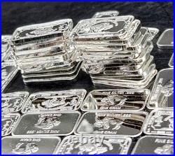 50 Bulk Lot 1 Gram Silver Bars. 999 Fine Bullion Buffalo Design