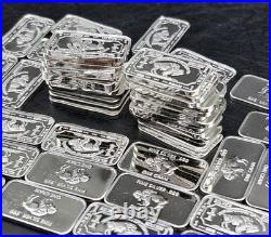 50 Bulk Lot 1 Gram Silver Bars. 999 Fine Bullion Buffalo Design