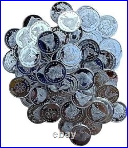 50x PURE. 999 Fine Silver Rounds Bullion Estate Lot Amazing Designs