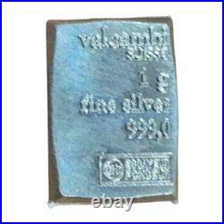 50x Valcambi Suisse 1g. 999 Fine Silver Bars 50g Total, Unsealed Lot