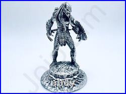 5.3 oz Hand Poured Pure 999 Fine Silver Bar Statue Predator Sci-Fi 3D Bullion