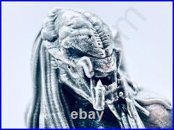 5.3 oz Hand Poured Pure 999 Fine Silver Bar Statue Predator Sci-Fi 3D Bullion