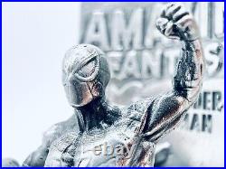 5.4 oz Hand Poured Silver Bar. 999+ Fine Spider-Man 3D Cast Art Bullion Statue