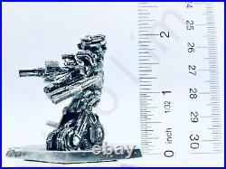 5.7 oz Hand Poured Silver Bar. 999 Fine 3D Statue War Machine Marvel Bullion