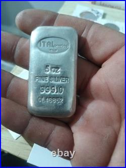 5 Ounce Silver Bar Fine Silver 999.0 Italy