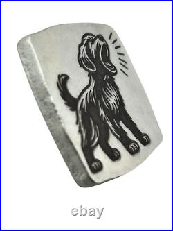 5 Troy Ounce 999 Fine Silver Puppy Dog Art Bar Adamo USA 5 Troy Ounce 999 Fine Silver Puppy Dog Art Bar Adamo USA