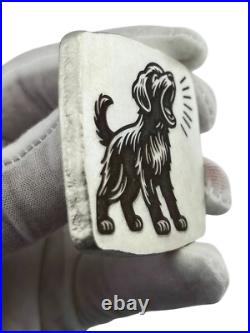 5 Troy Ounce 999 Fine Silver Puppy Dog Art Bar Adamo USA 5 Troy Ounce 999 Fine Silver Puppy Dog Art Bar Adamo USA