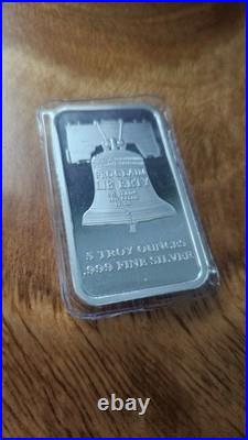 5 Troy Ounces. 999 Fine Silver, SD Bullion Bar, FAST FREE SHIPPING