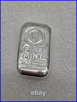 5 Troy Ounces oz Cast-Poured. 999 Silver Bar Fine Mint