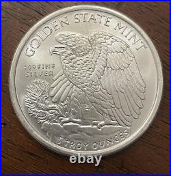 5 Troy Oz. 999 Fine Silver Walking Liberty Bu