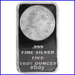 5 Troy oz Buffalo. 999 Fine Silver Bar Sealed