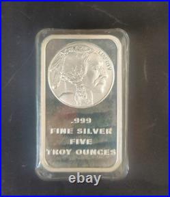 5 Troy oz Buffalo. 999 Fine Silver Bar Sealed