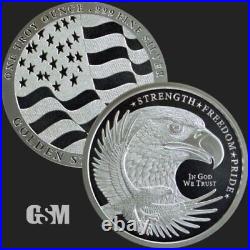 5 X 1 oz. 999 FINE Silver Round GSM Silver Eagle BU SILVER Round FLAG IN STOCK