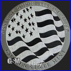 5 X 1 oz. 999 FINE Silver Round GSM Silver Eagle BU SILVER Round FLAG IN STOCK