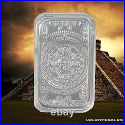 5 oz. 999 Fine Silver Aztec Calendar Silver Bar