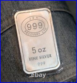5 oz. 999 Fine Silver Bullion Bar JBR Recovery Ltd 999 Fine Icons of Britain