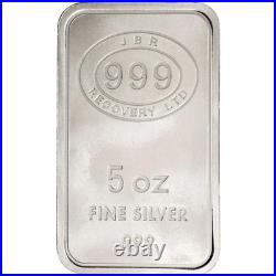 5 oz. 999 Fine Silver Bullion Bar JBR Recovery Ltd 999 Fine Icons of Britain