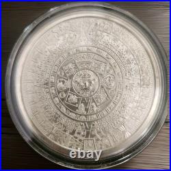 5 oz. 999 Fine Silver Bullion Round Aztec Calendar Design in Capsule