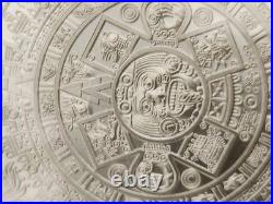5 oz. 999 Fine Silver Bullion Round Aztec Calendar Design in Capsule