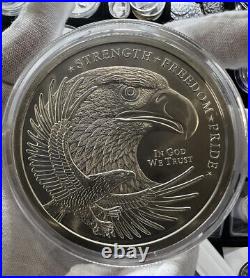 5 oz. 999 Fine Silver Double Eagle Round Strength, Freedom, & Pride In Capsule