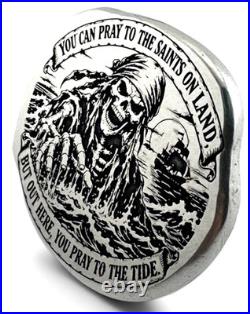5 oz. 999 Fine Silver Pray to the Tide Cob Style Adamo Techne USA
