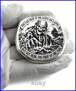 5 oz. 999 Fine Silver Pray to the Tide Cob Style Adamo Techne USA