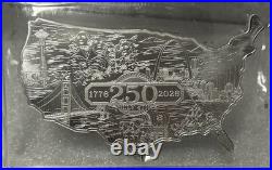 5 oz Elemetal USA 250th Anniversary. 999 Fine Silver Bar Sealed! BOX5
